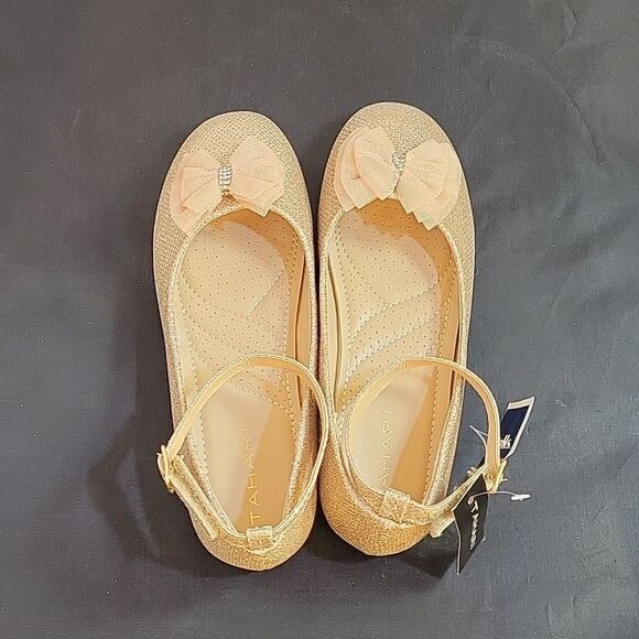 BRAND NEW TAHARI MARY BOWKNOT DESIGN ANKLE STRAP GLITTER EMBROIDERY SHOE - Picture 11 of 14